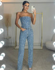 Bold Denim Jumpsuit With Wide Legs For Women 1