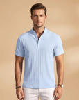 Bold Men's T Shirt with Textured V-Neck 0