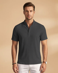 Bold Men's T Shirt with Textured V-Neck 7