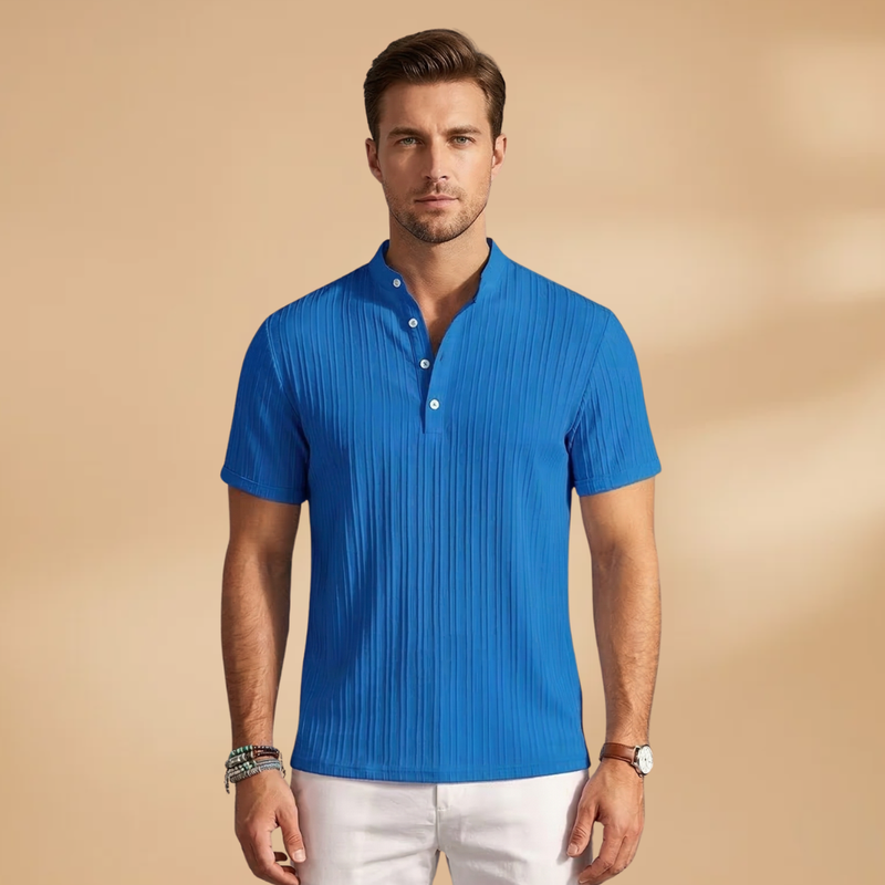 Bold Men's T Shirt with Textured V-Neck 9