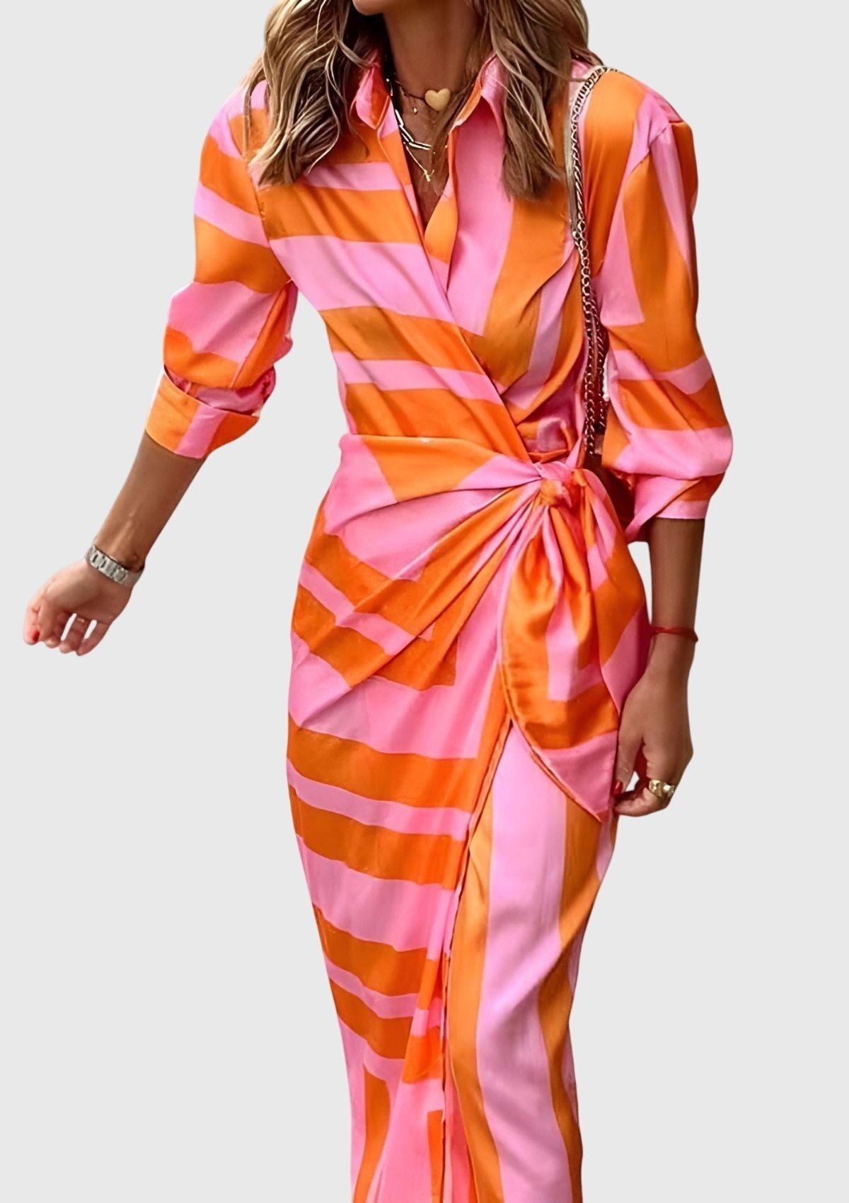 Bold Wrap Dress With Chic Print Design 0