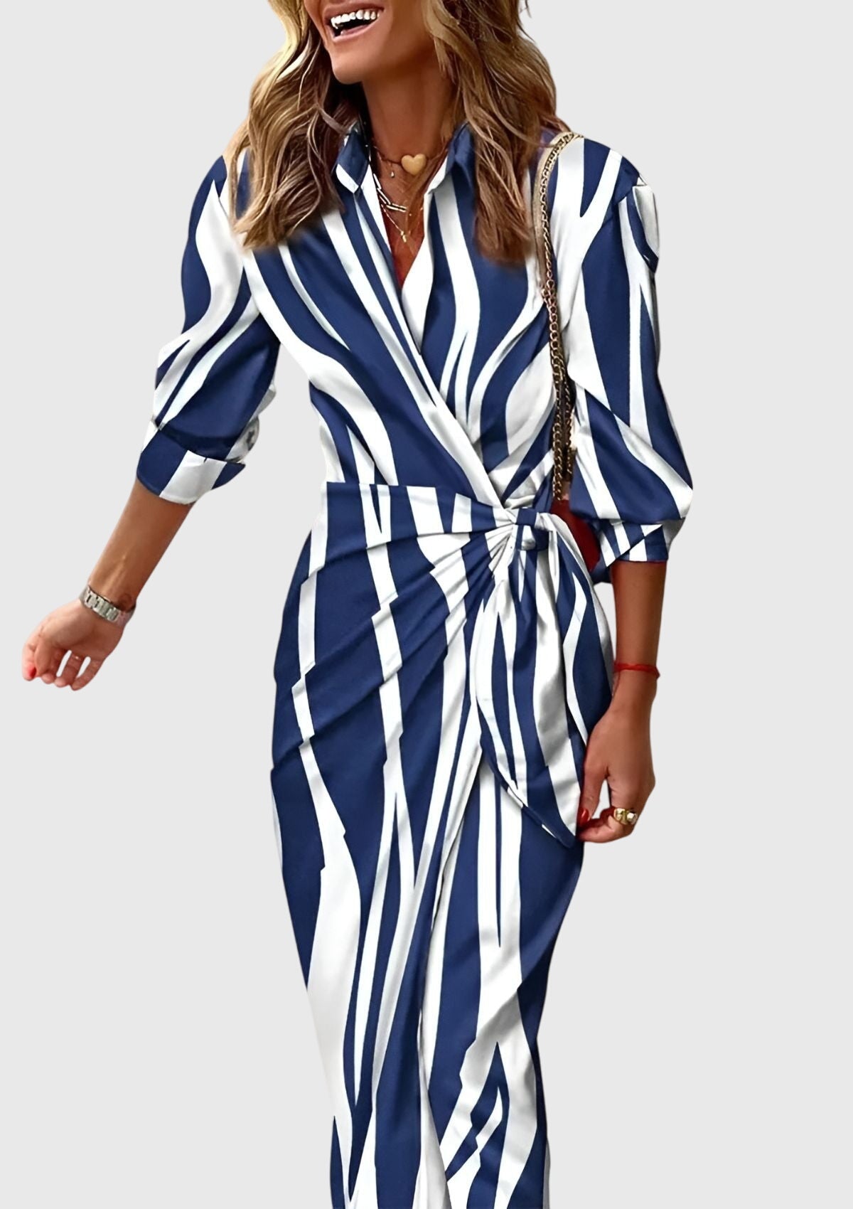Bold Wrap Dress With Chic Print Design 10