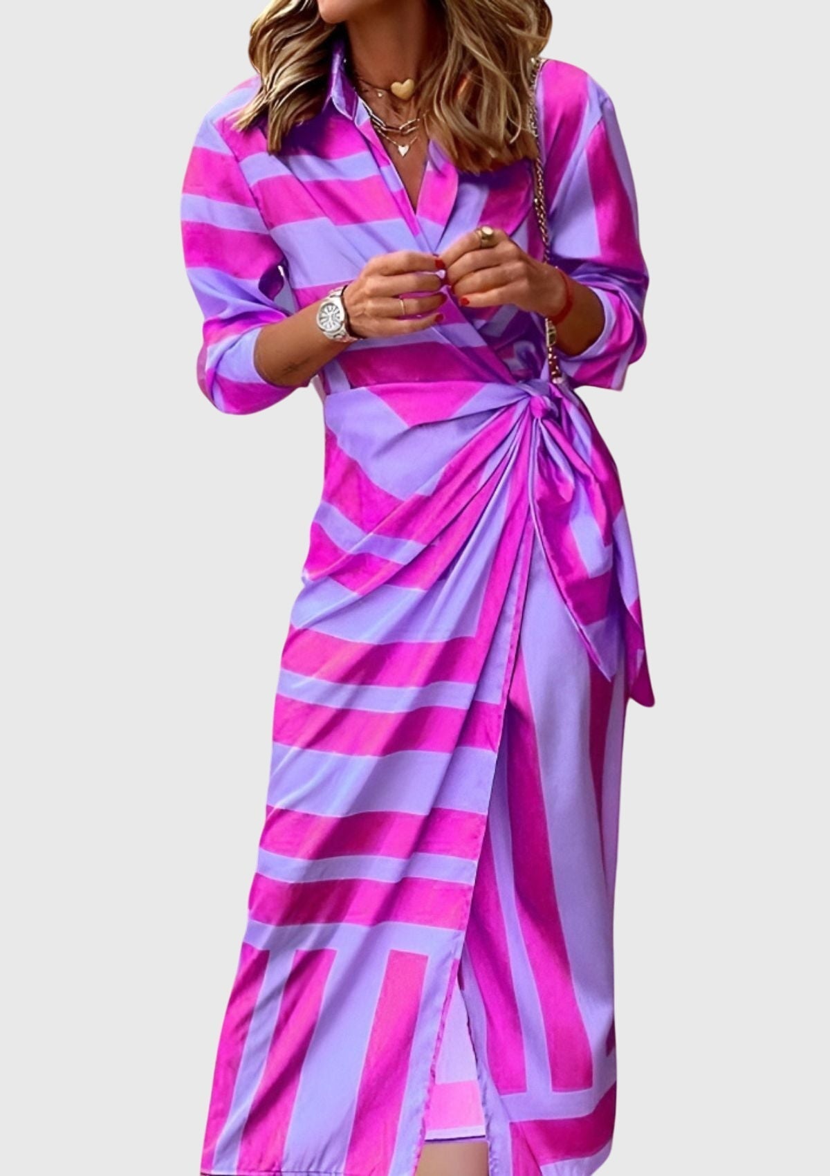 Bold Wrap Dress With Chic Print Design 11