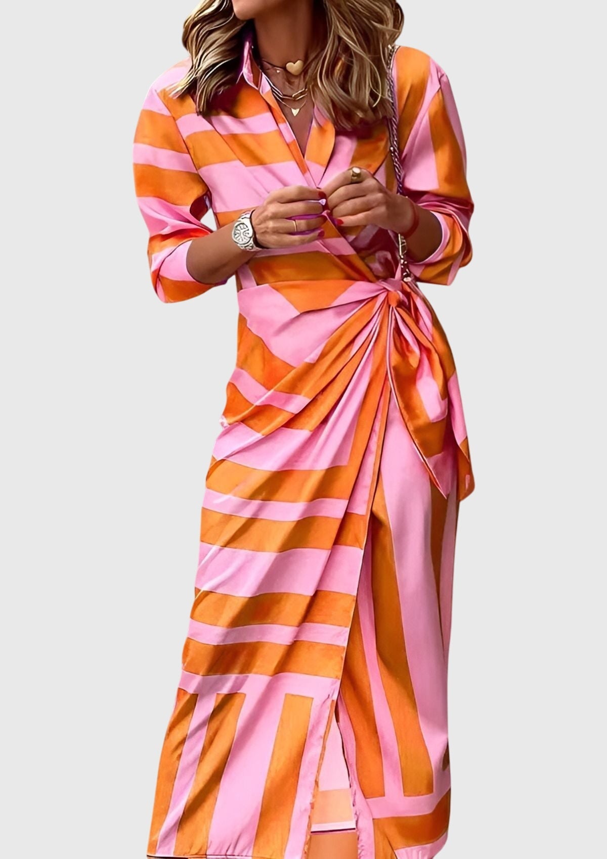 Bold Wrap Dress With Chic Print Design 2