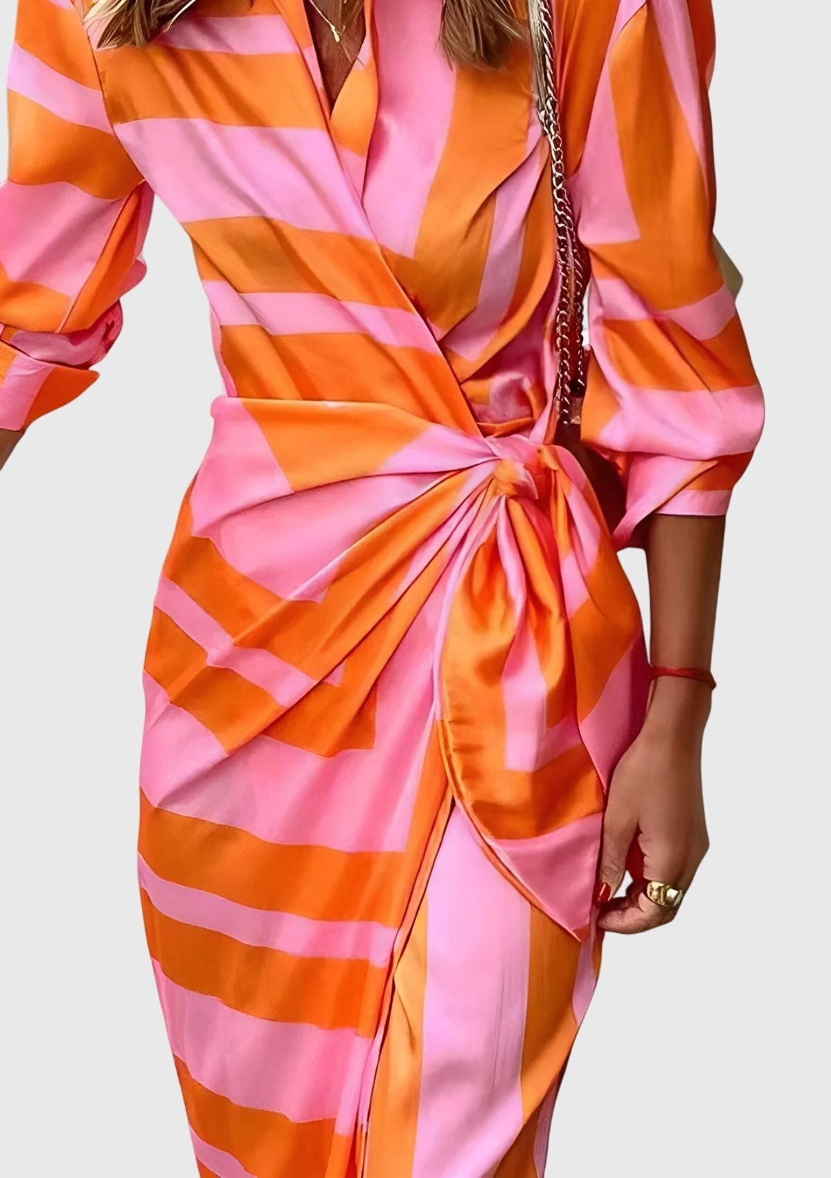 Bold Wrap Dress With Chic Print Design 6