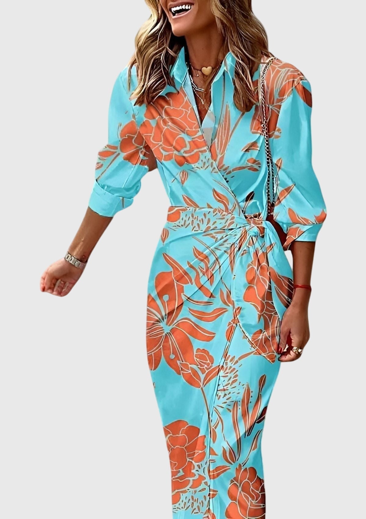 Bold Wrap Dress With Chic Print Design 9