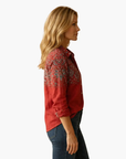 Button-Down Shirt Women Long Sleeve Classic Collar Hip-Length Woven 2