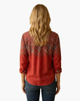 Button-Down Shirt Women Long Sleeve Classic Collar Hip-Length Woven 4