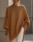Women's beige graceful knit jumper with soft drape