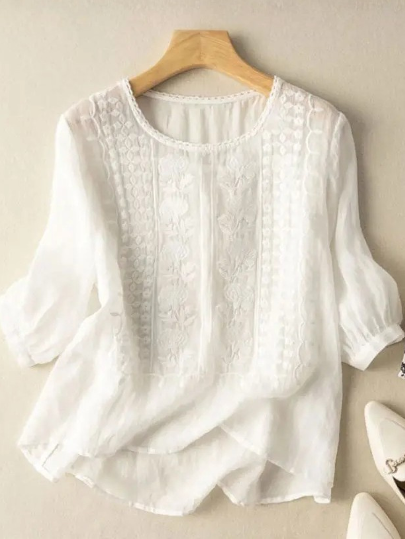 Calm Women's Blouse with Embroidered Design 0