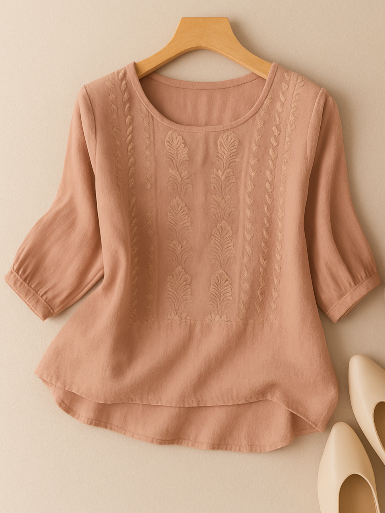 Calm Women's Blouse with Embroidered Design 2