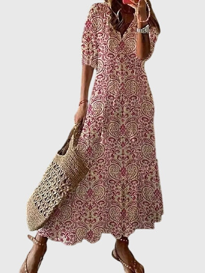 Carefree Boho Summer Dress With V-Neck 3