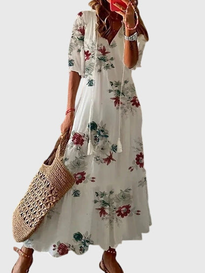 Carefree Boho Summer Dress With V-Neck 5