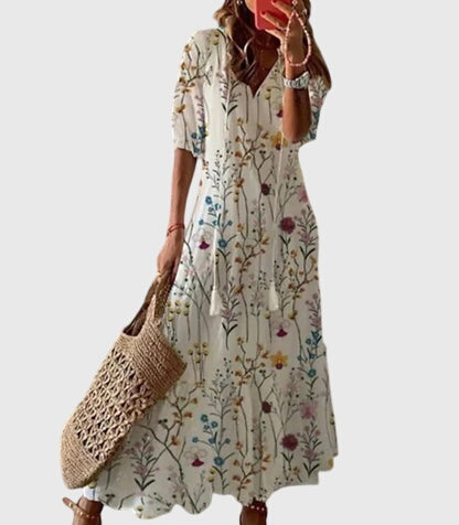 Carefree Boho Summer Dress With V-Neck 6