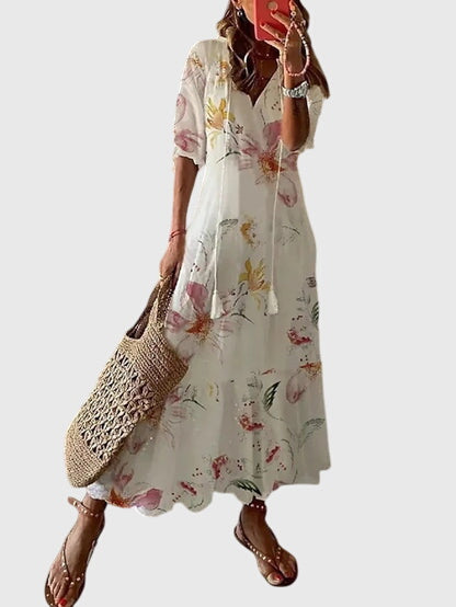 Carefree Boho Summer Dress With V-Neck 7
