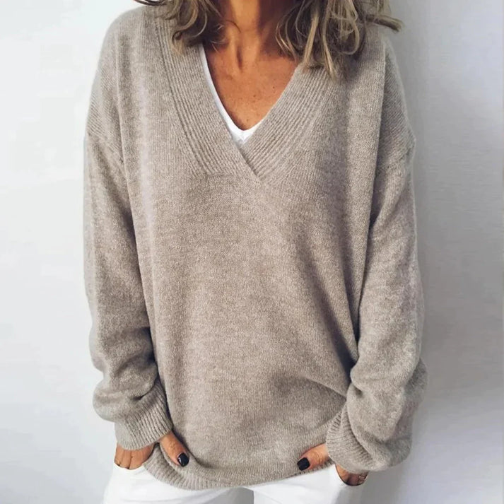 Women's cashmere v-neck jumper