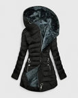 Women's light green faux fur-lined winter coat