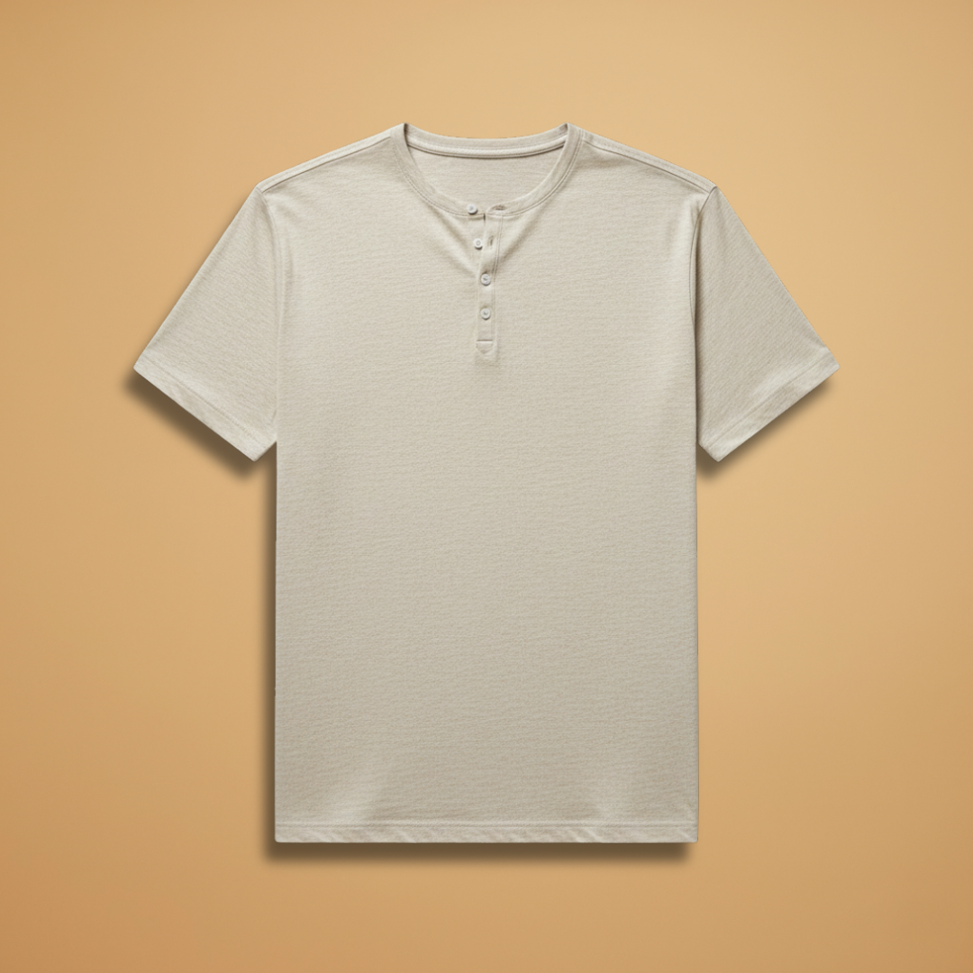 Casual Men's T-Shirt With Button Placket Fit 1