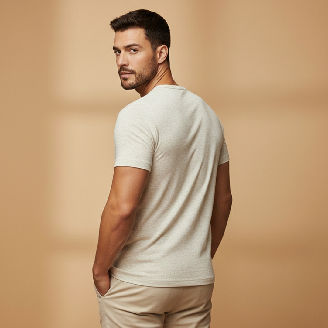 Casual Men's T-Shirt With Button Placket Fit 4