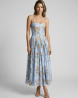 Women’s women's floral corset midi dress