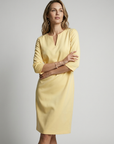 Women’s blue women's minimalist midi dress v-neck