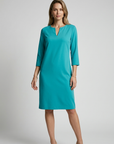 Women’s women's minimalist midi dress v-neck