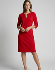 Women’s women's minimalist midi dress v-neck