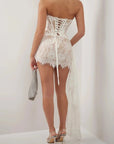 Chantilly Lace Corset Dress With Detachable Train 3
