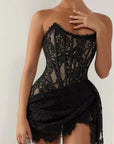 Chantilly Lace Corset Dress With Detachable Train 7