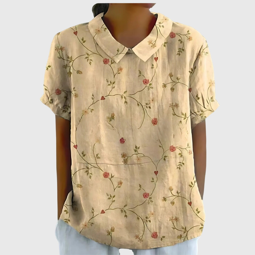 Charming Floral Blouse With Relaxed Fit Style 2