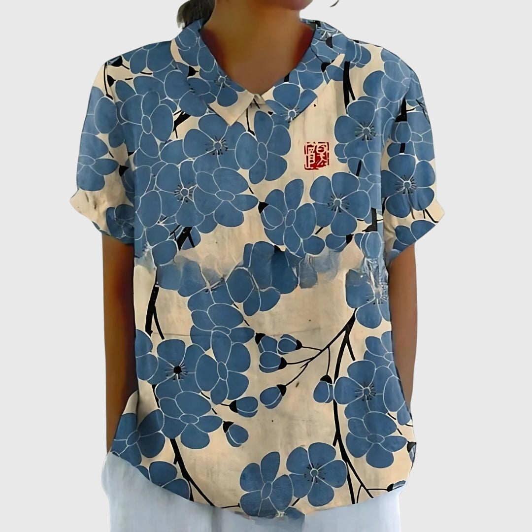 Charming Floral Blouse With Relaxed Fit Style 4