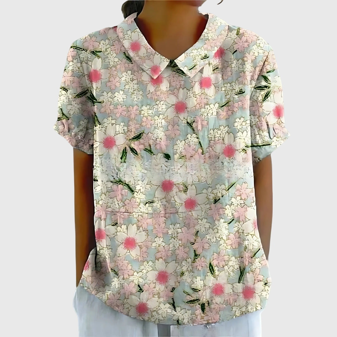 Charming Floral Blouse With Relaxed Fit Style 5