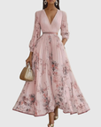 Charming Floral Maxi Dress With Long Sleeves 10