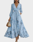 Charming Floral Maxi Dress With Long Sleeves 3