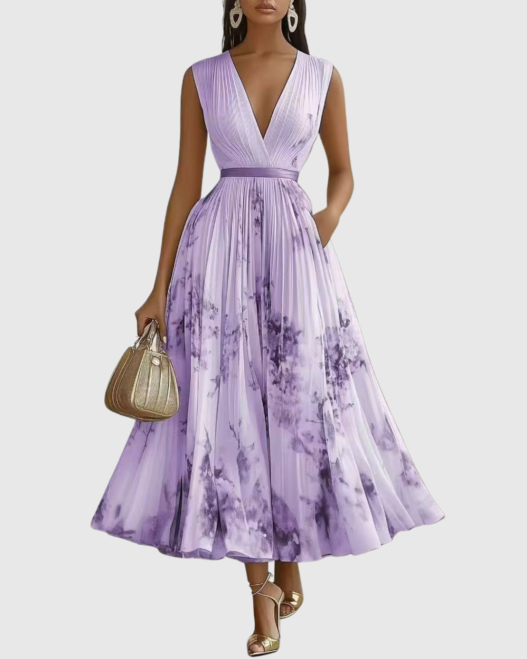 Charming Floral Maxi Dress With Long Sleeves 9