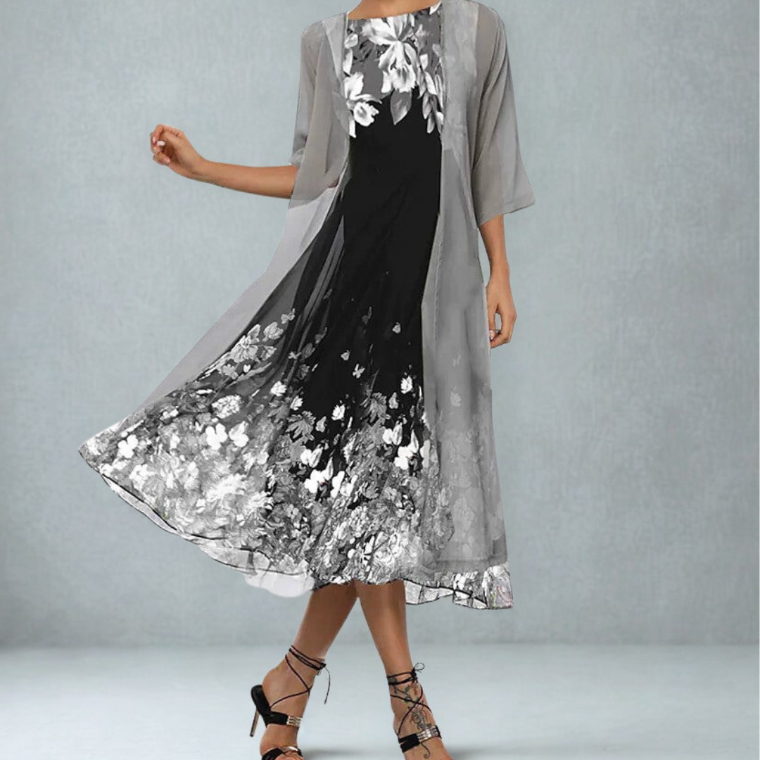 Charming Floral Midi Dress For Wedding Guests 1