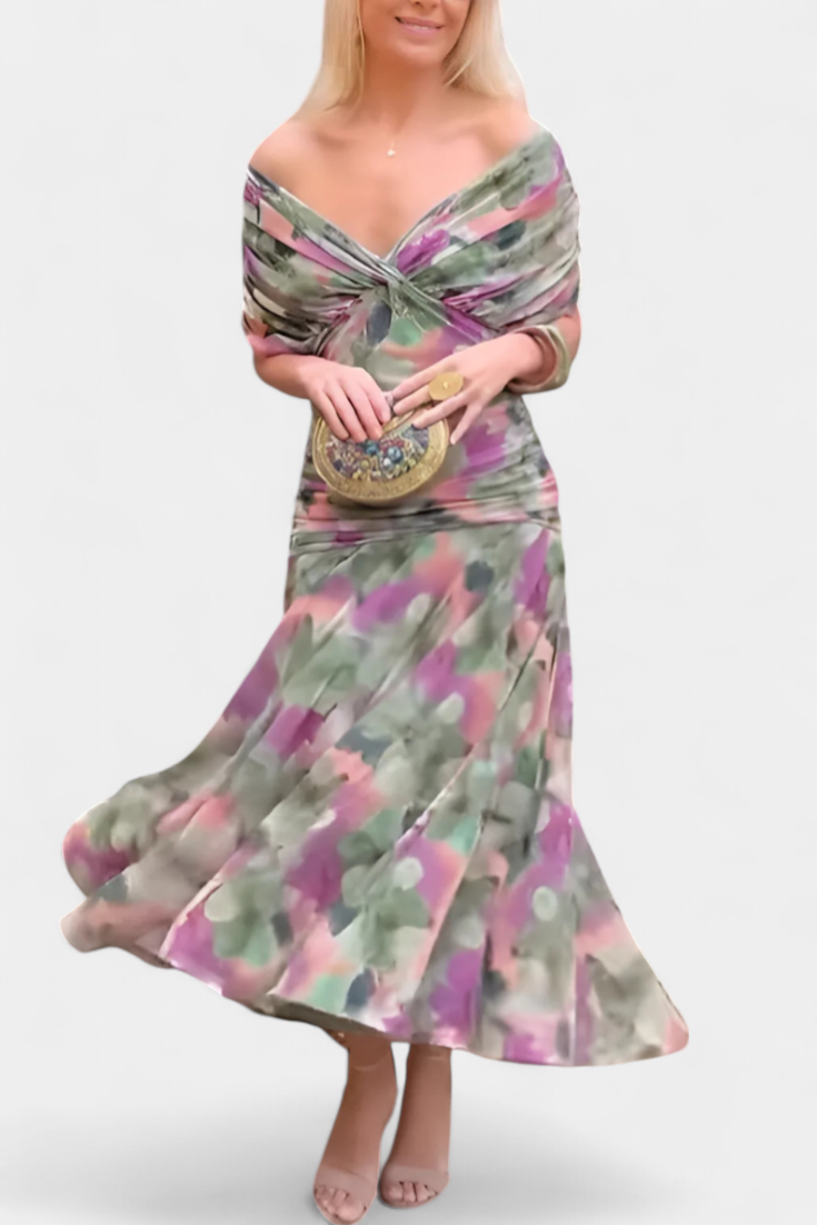 Charming Floral Midi Dress For Wedding Guests 4