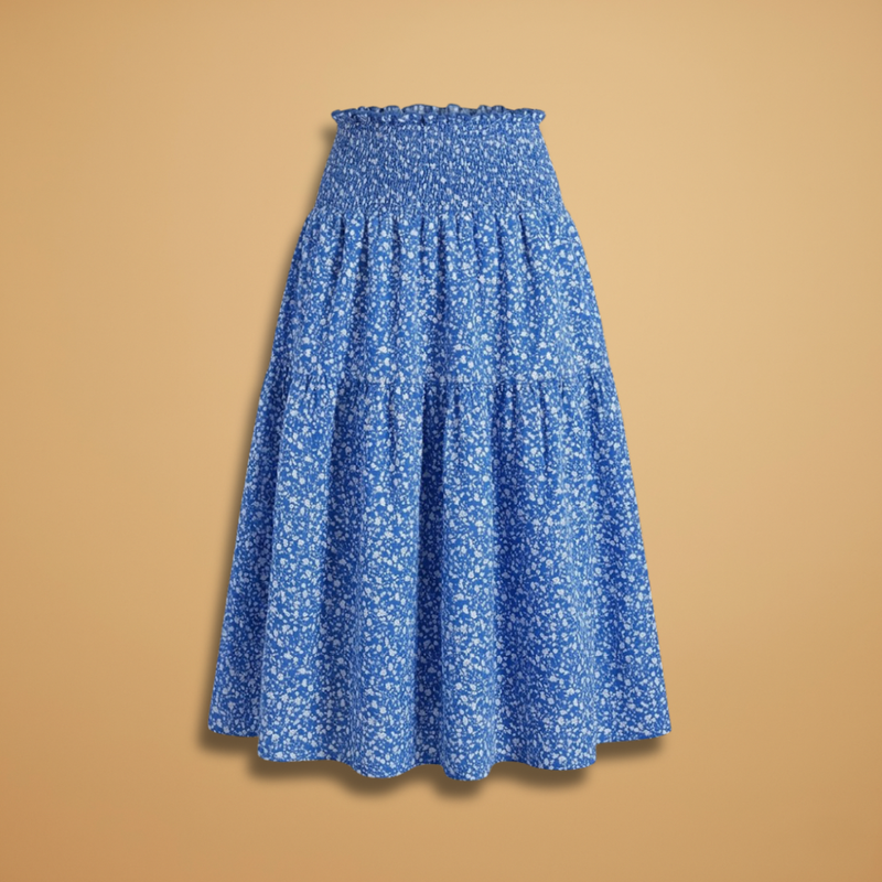 Charming Floral Midi Skirt with Flared Design 1