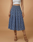 Charming Floral Midi Skirt with Flared Design 10
