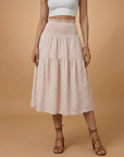 Charming Floral Midi Skirt with Flared Design 11