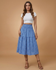 Charming Floral Midi Skirt with Flared Design 2