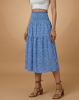 Charming Floral Midi Skirt with Flared Design 4