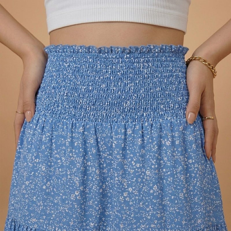 Charming Floral Midi Skirt with Flared Design 5