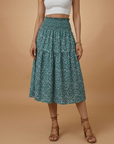 Charming Floral Midi Skirt with Flared Design 7