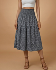 Charming Floral Midi Skirt with Flared Design 8