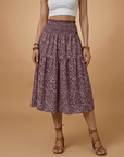 Charming Floral Midi Skirt with Flared Design 9