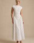 Charming Maxi Dress With Polka Dots And Pleats 0