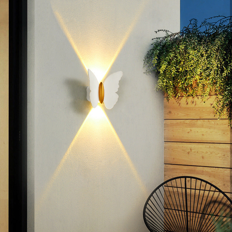 Charming Outdoor Wall Light for Unisex Aluminum Warm White Butterfly Design 1