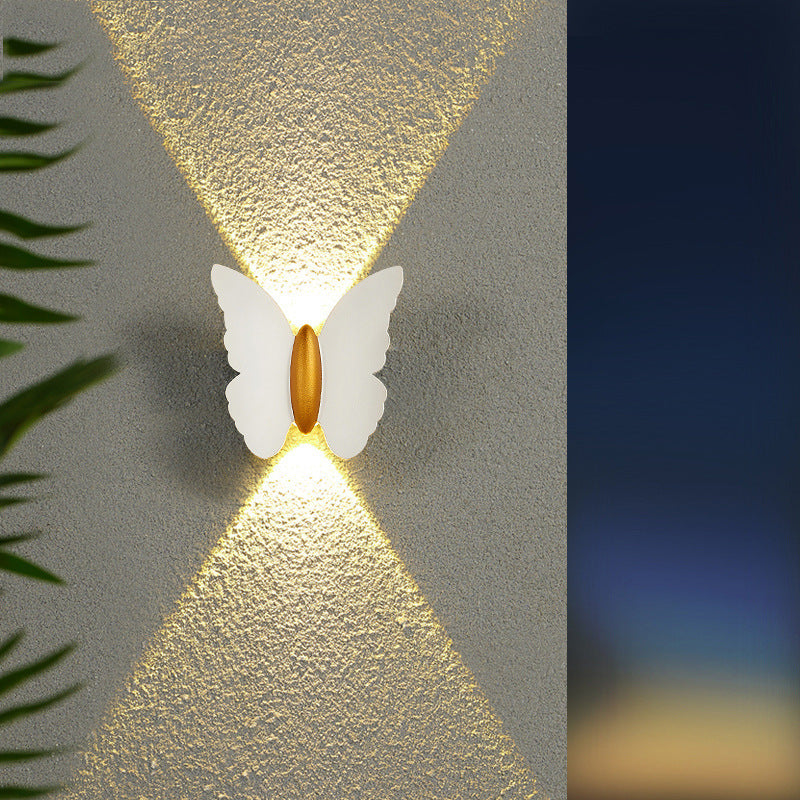 Charming Outdoor Wall Light for Unisex Aluminum Warm White Butterfly Design 2