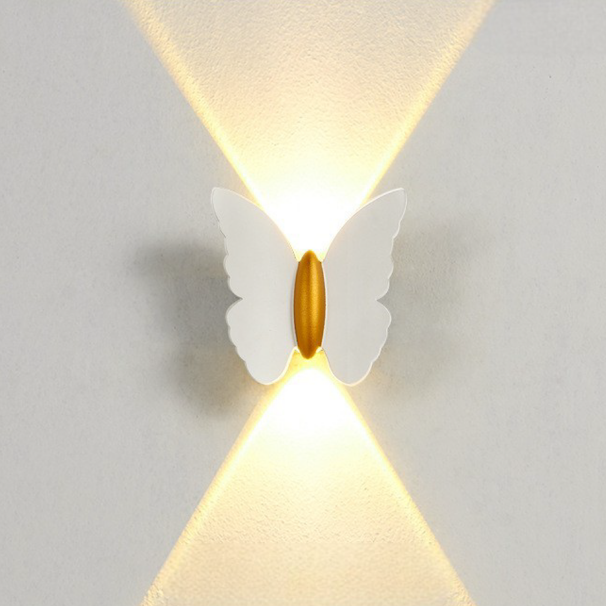 Charming Outdoor Wall Light for Unisex Aluminum Warm White Butterfly Design 4